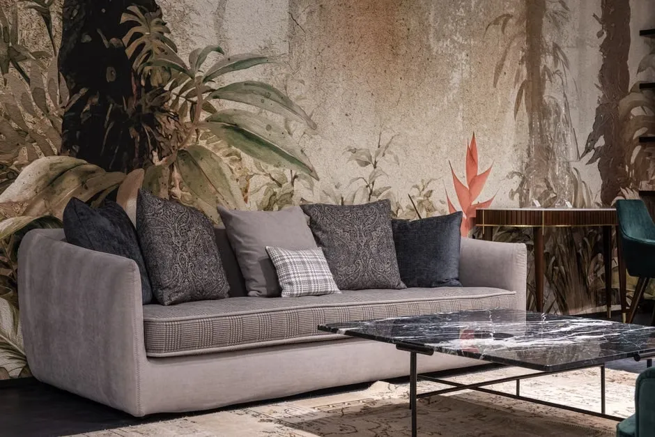 Modern living room furniture with sofa and coffee table