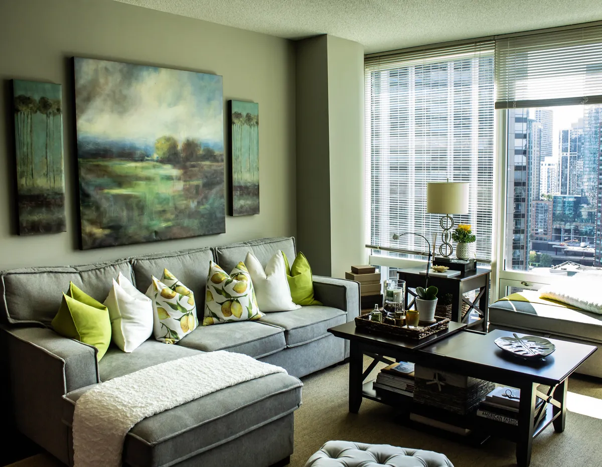Affordable living room furniture in a modern Calgary home