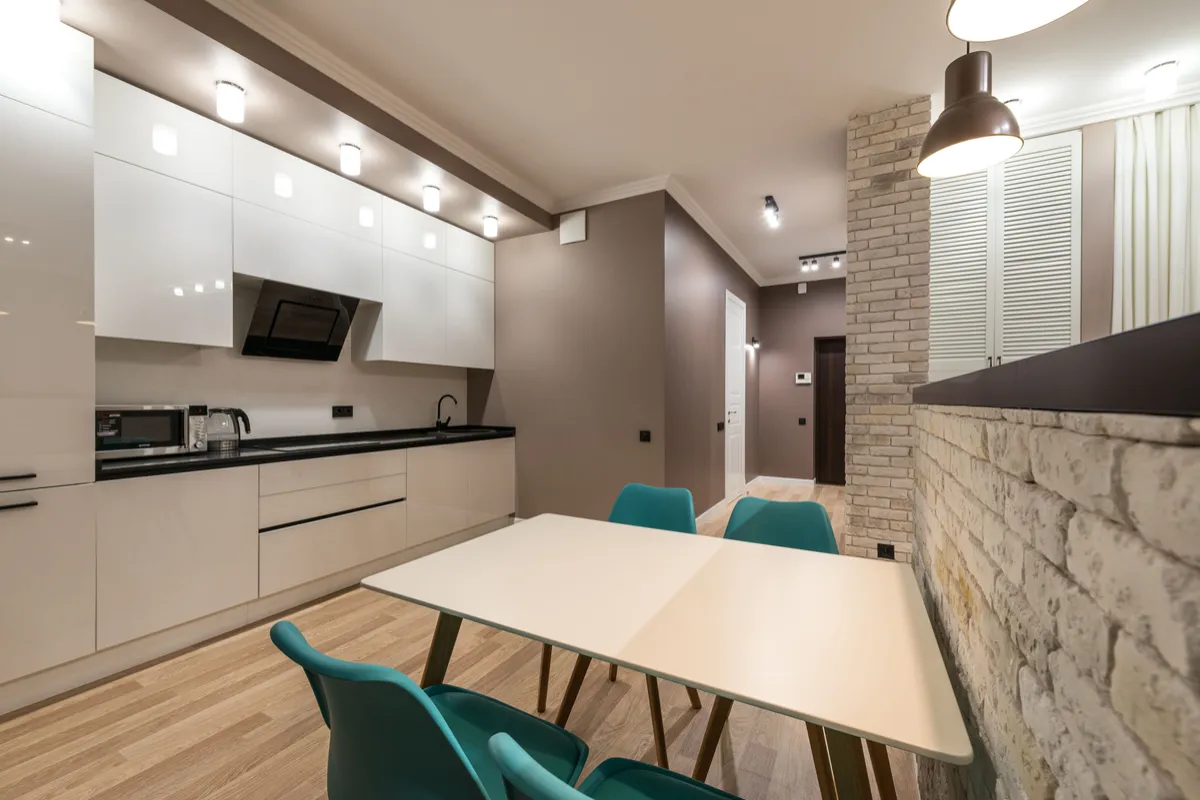 Dining table and chairs in a modern Calgary dining room