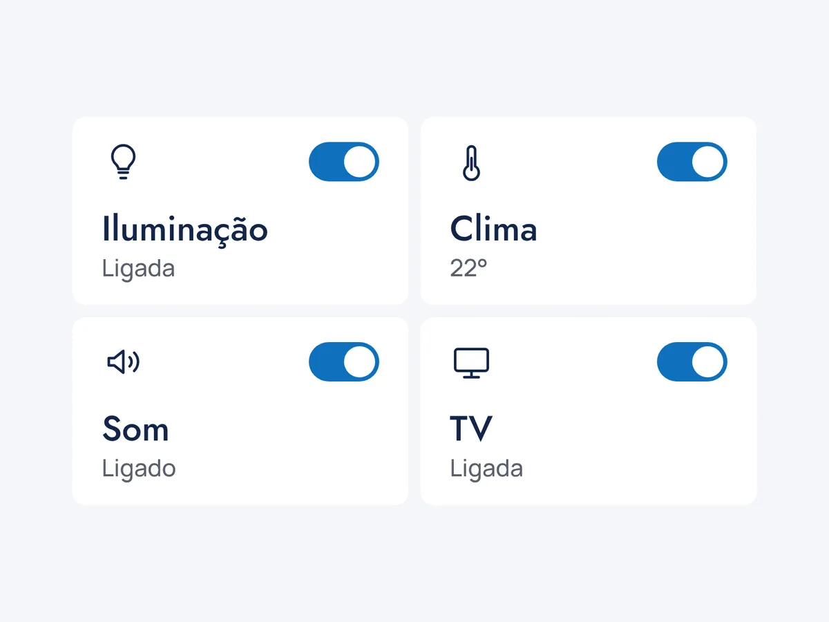 Iluminação, clima, som e TV ligados em um único aplicativo