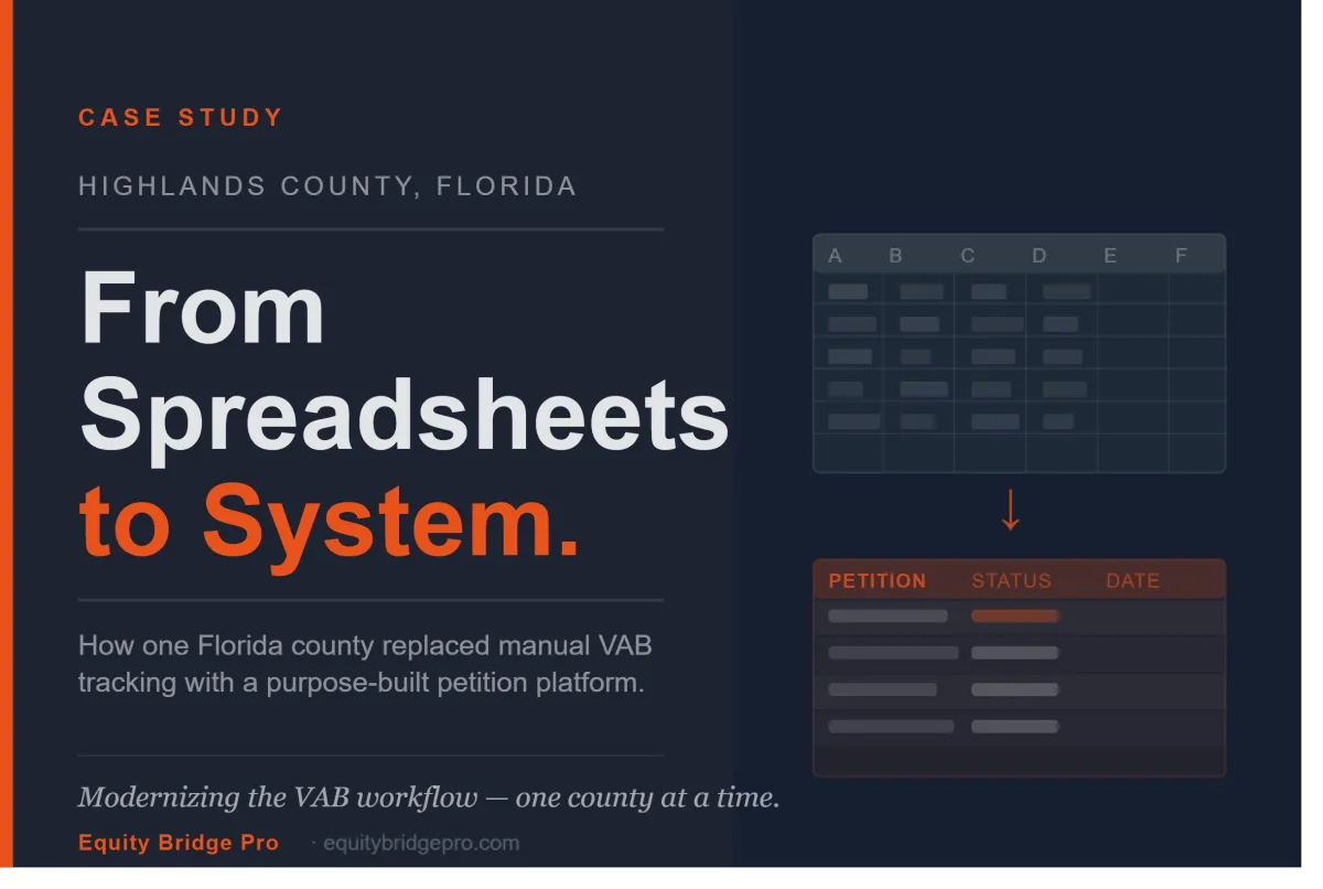 Case Study - Manual Petition Tracking From Spreadsheets to System: How Highlands County Modernized Its VAB Process
