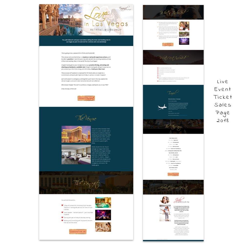 Live event ticket sales page from 2018