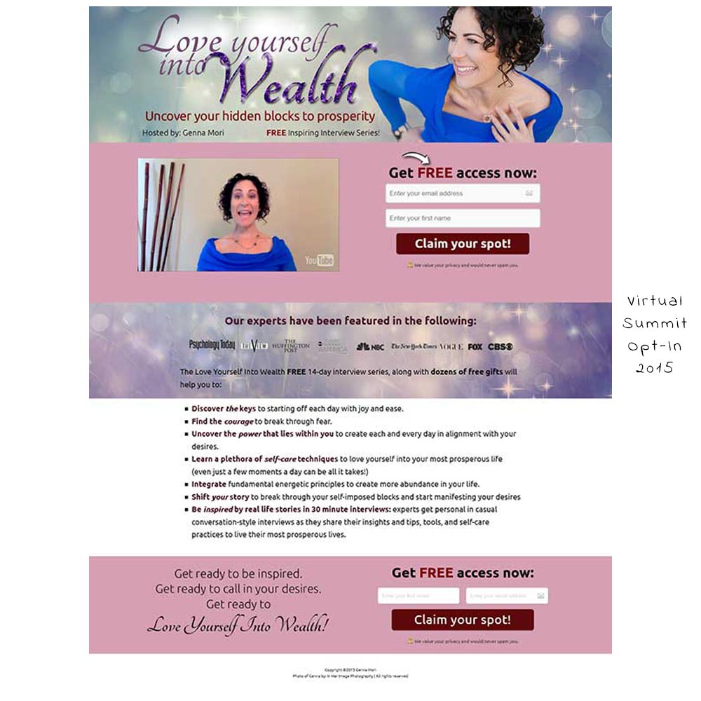 Virtual summit opt in page from 2015