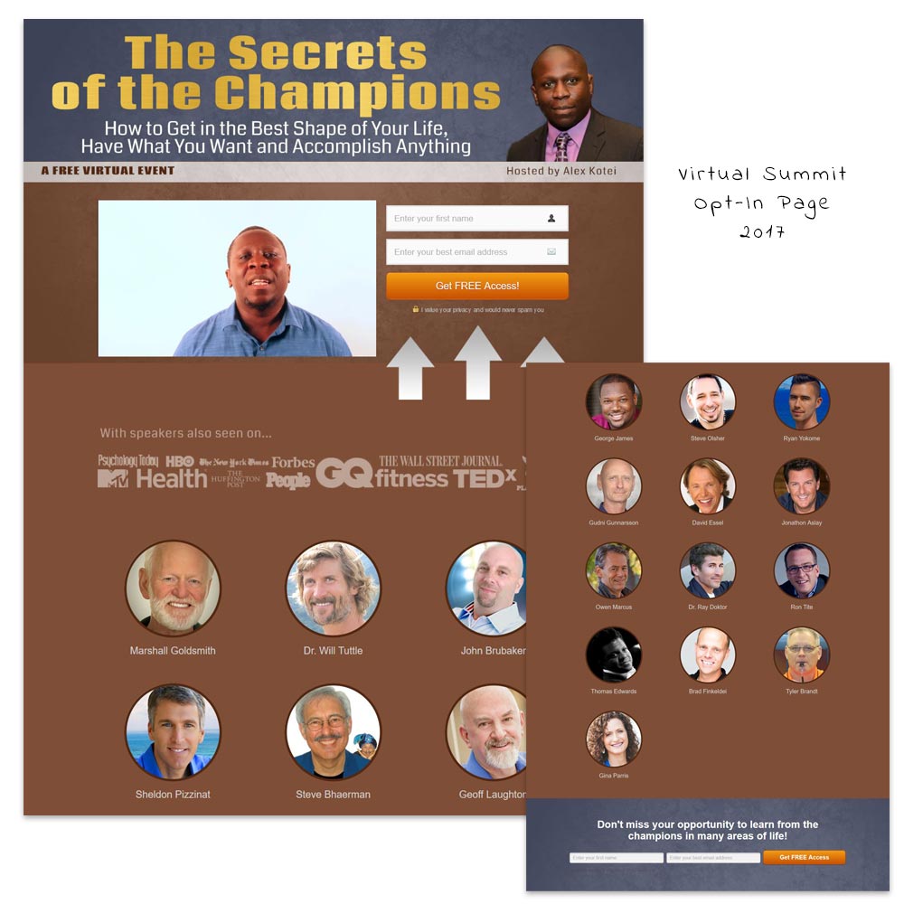 Virtual summit opt-in page from 2017