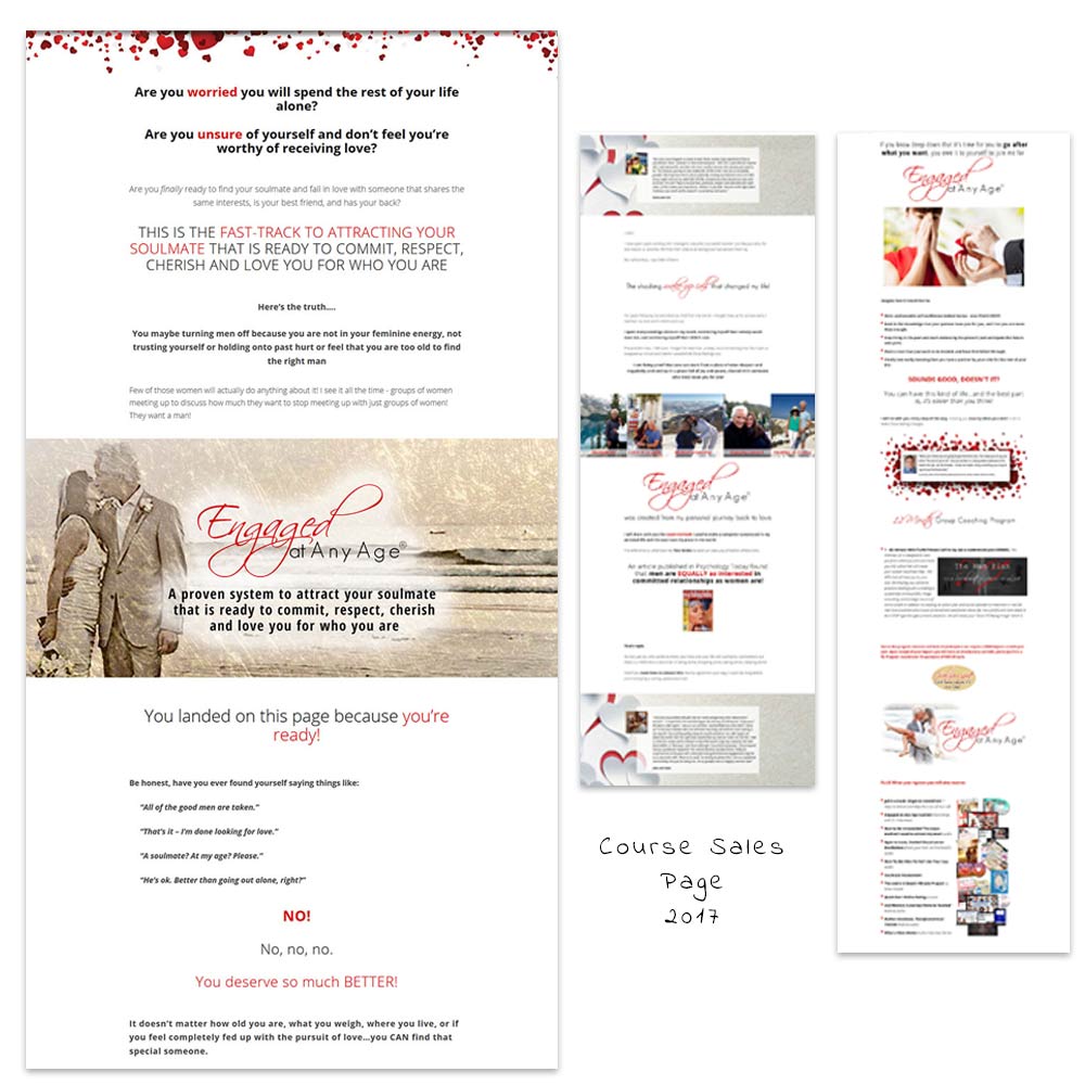 course sales page from 2017