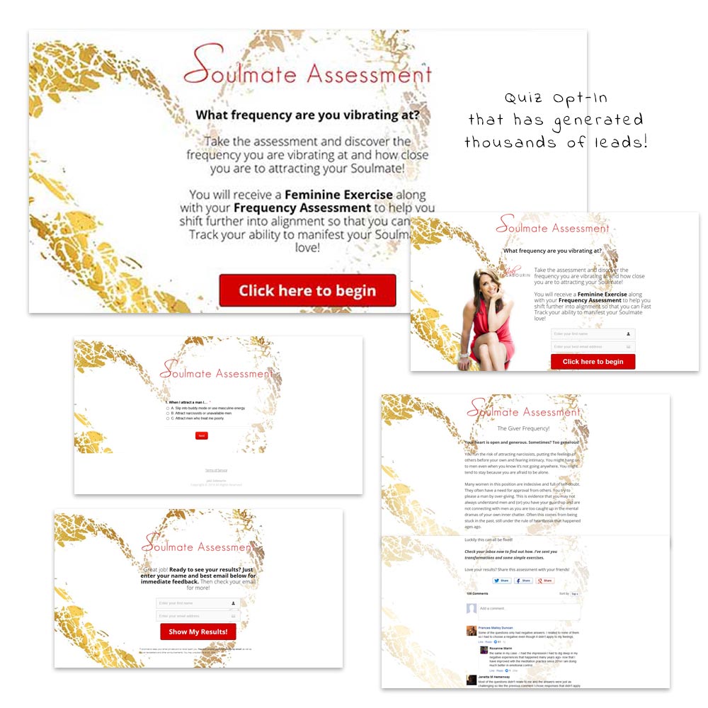 Custom Quiz for Lead Generation, built in OptimizePress and LeadQuizzes. This funnel has been up and running for many years and is still generating thousands of leads! Click to visit the current version of this live funnel!