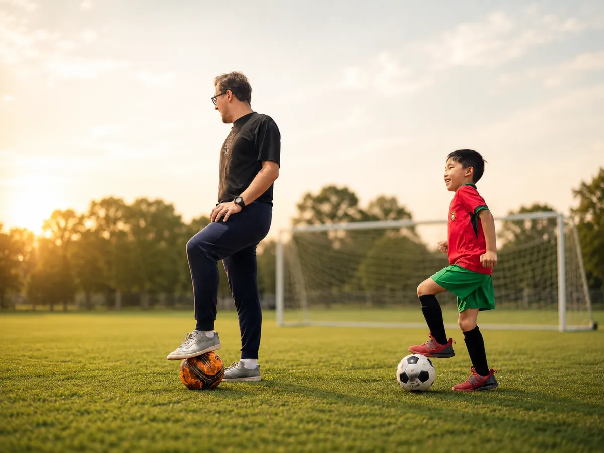 Coach and athlete showing control 