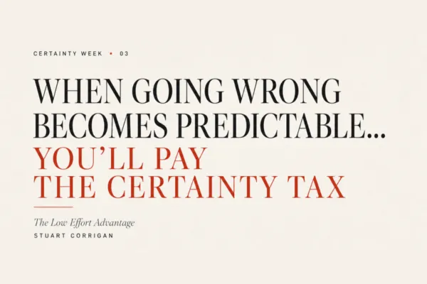 The Certainty Tax - When Going Wrong Becomes Predictable