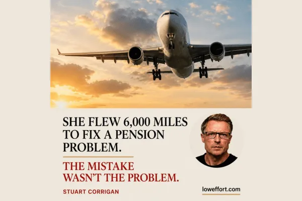 she flew 6,000 miles to fix a pension problem
