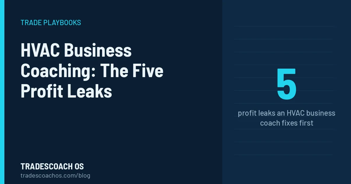 HVAC Business Coaching: The Five Profit Leaks a Coach Fixes First