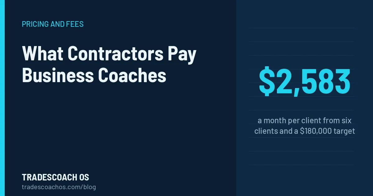 What Contractors Pay Business Coaches: Fees, Retainers and the Math Behind Them