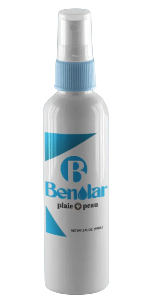 Bottle of Benolar next to its packaging