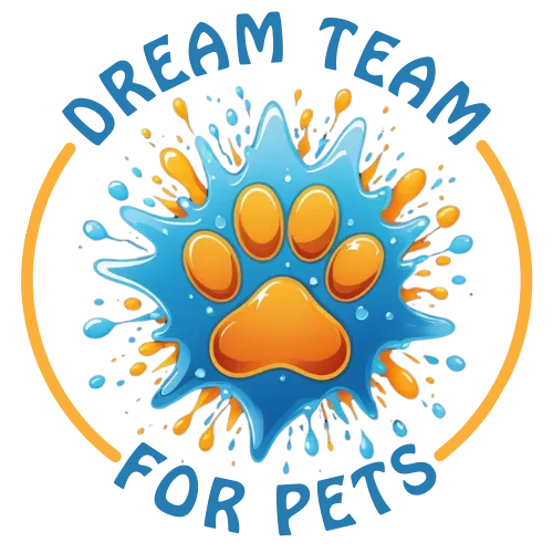 Dream Team for Pets Logo Orange and Blue