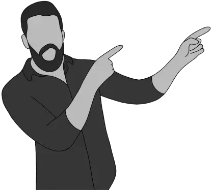 silhouette of a man pointing at internal struggle of coaches in a website