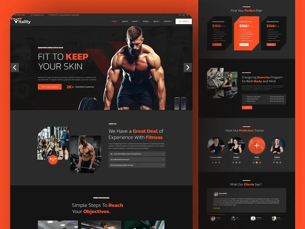 Vitality Fitness & Gym program offering workouts, gym access, and rewards for staying active