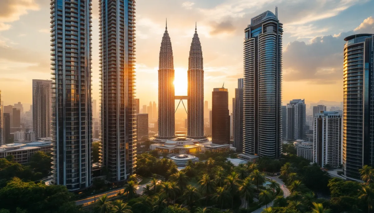 Modern luxury condominium towers in Kuala Lumpur skyline representing MM2H property purchase options for foreign buyers