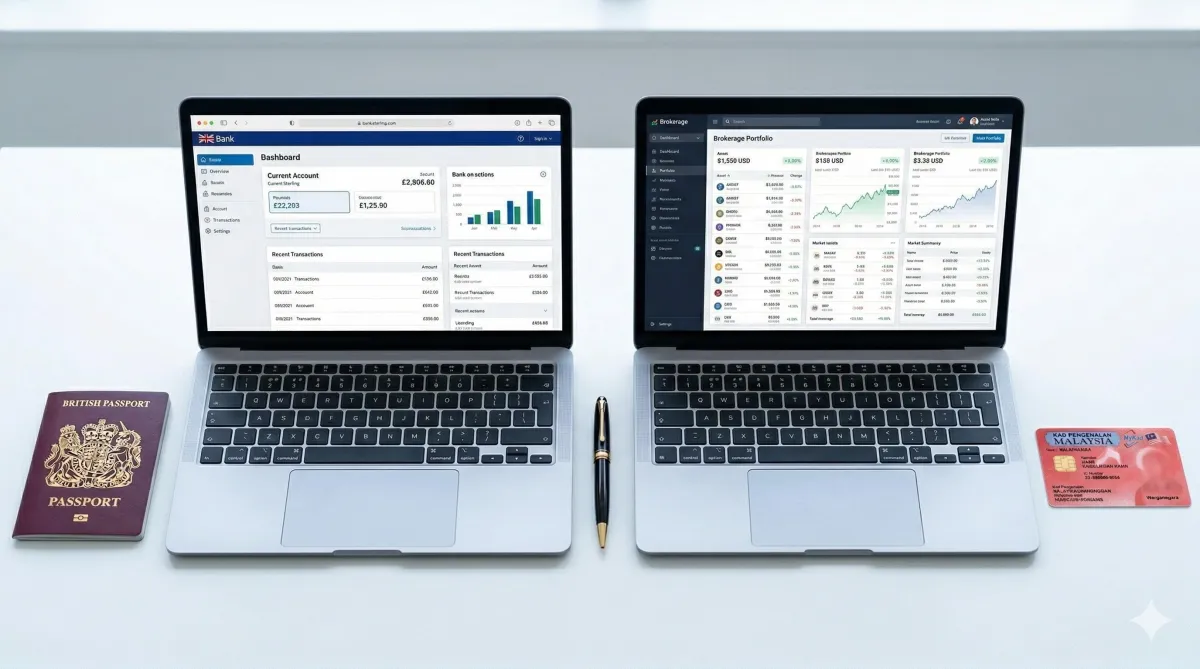 UK ISA account frozen for expat moving to Malaysia with investment portfolio on screen