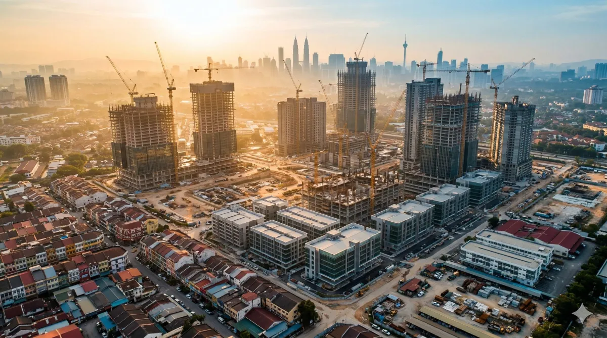 Kuala Lumpur skyline with property transaction cost calculation overlay for foreign buyers