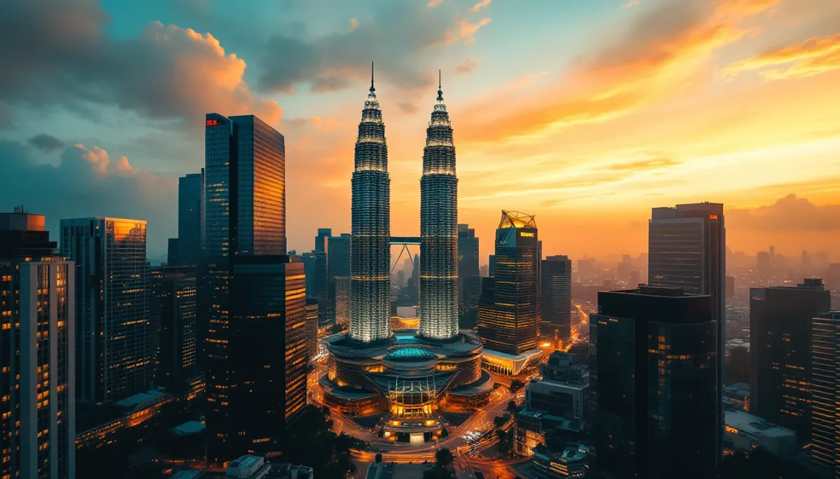 Kuala Lumpur financial district at golden hour reflecting Malaysia economic stability and policy confidence