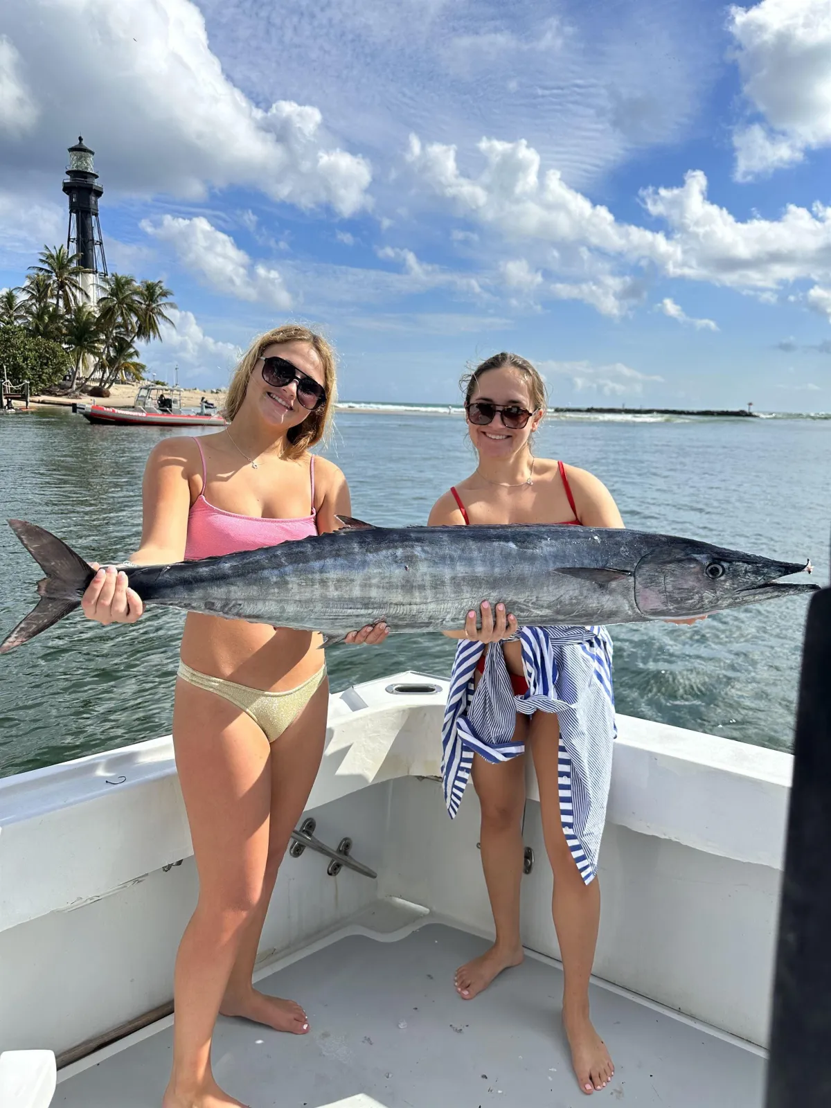 Wahoo caught on a half day deep sea fishing charter in Pompano Beach