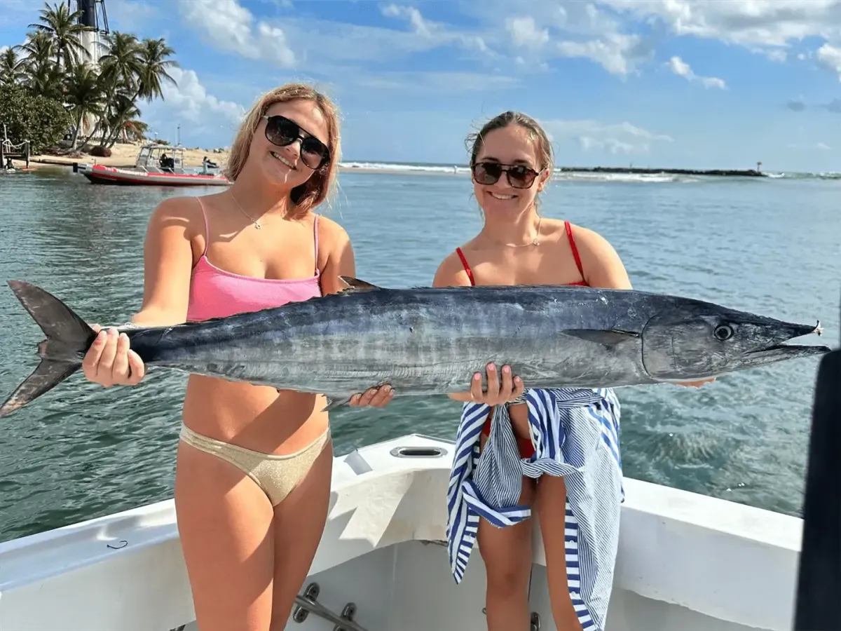 Wahoo caught on a half day deep sea fishing charter in Pompano Beach