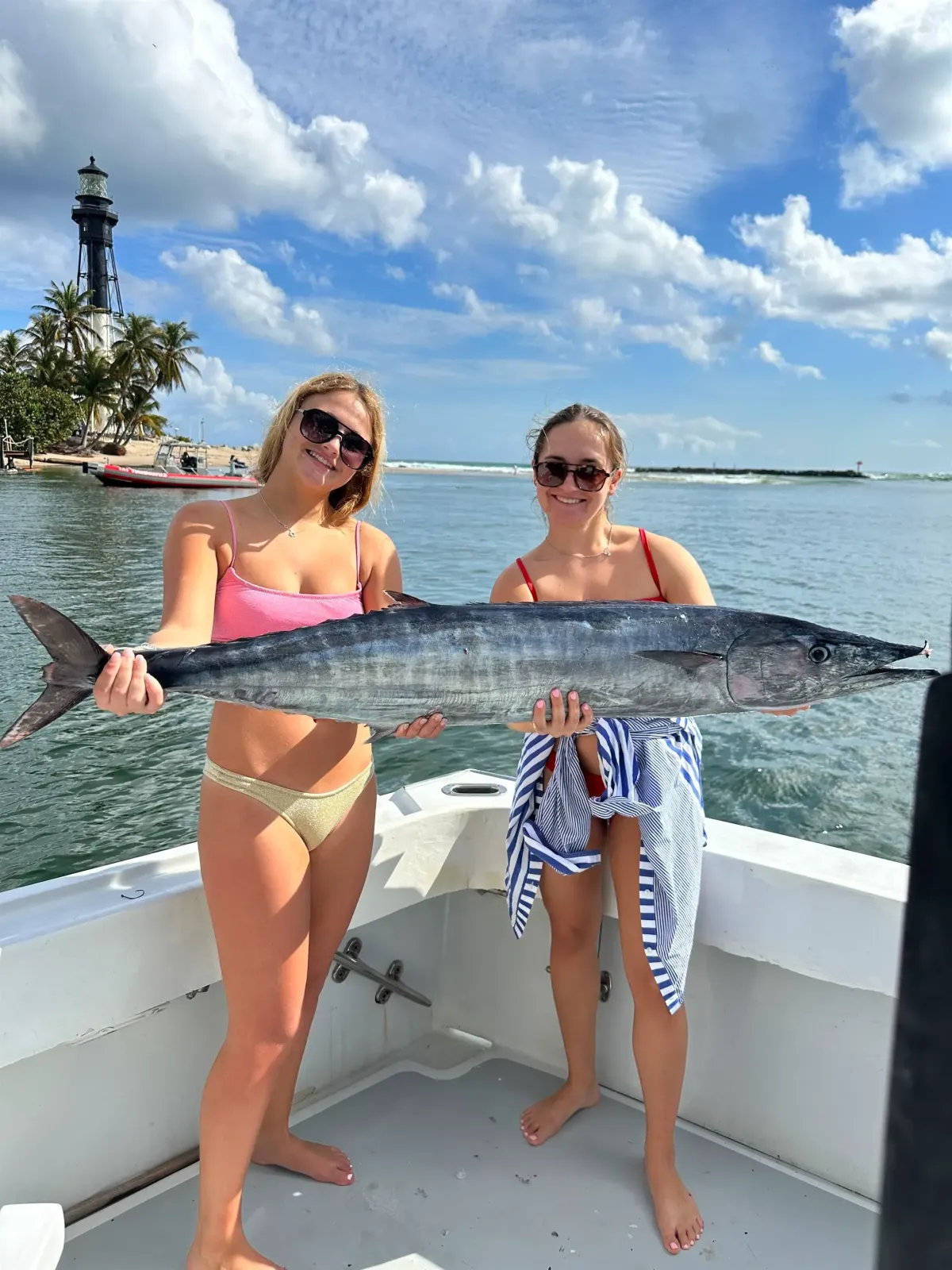 Wahoo caught on a half day deep sea fishing charter in Pompano Beach
