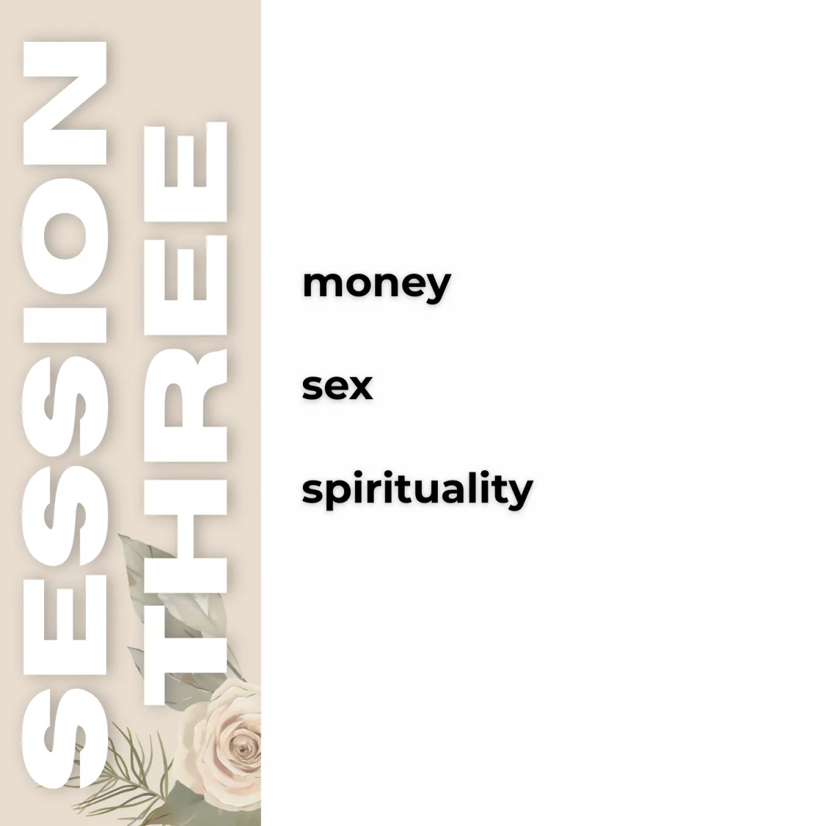 money, sex, spirituality