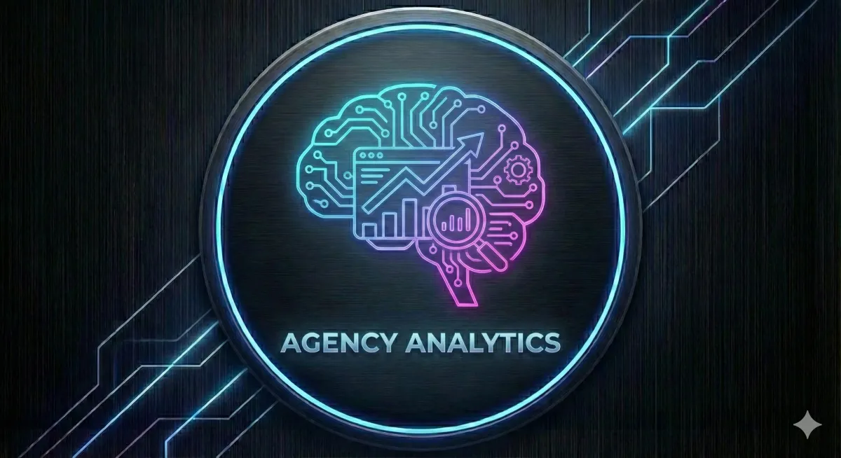 Data insights icon: magnifying glass over data points, white background