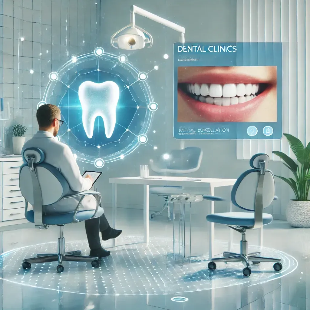 An open empty notebook on a white desk next to an iPhone and a MacBook