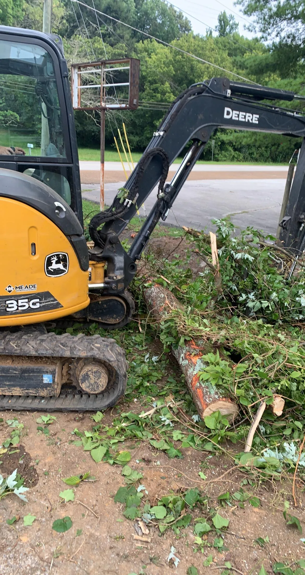 excavation equipment preparing a worksite