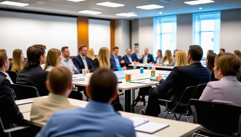 Leadership Seminar Session Image, stock photo portrait