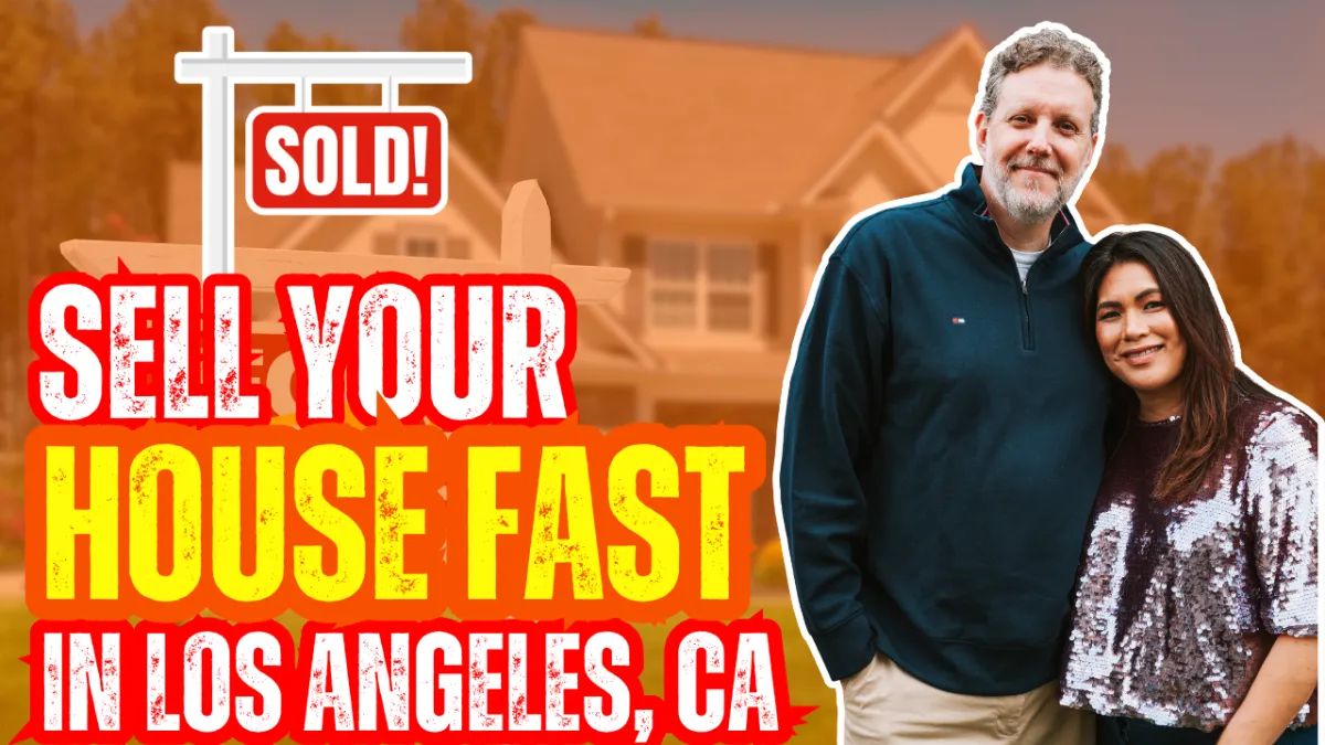 Thumbnail featuring Tricia Watts and her son Joshua on the left, with a split image of a distressed house on the right and overlay text that reads “Sell Fast, Avoid Foreclosure.”