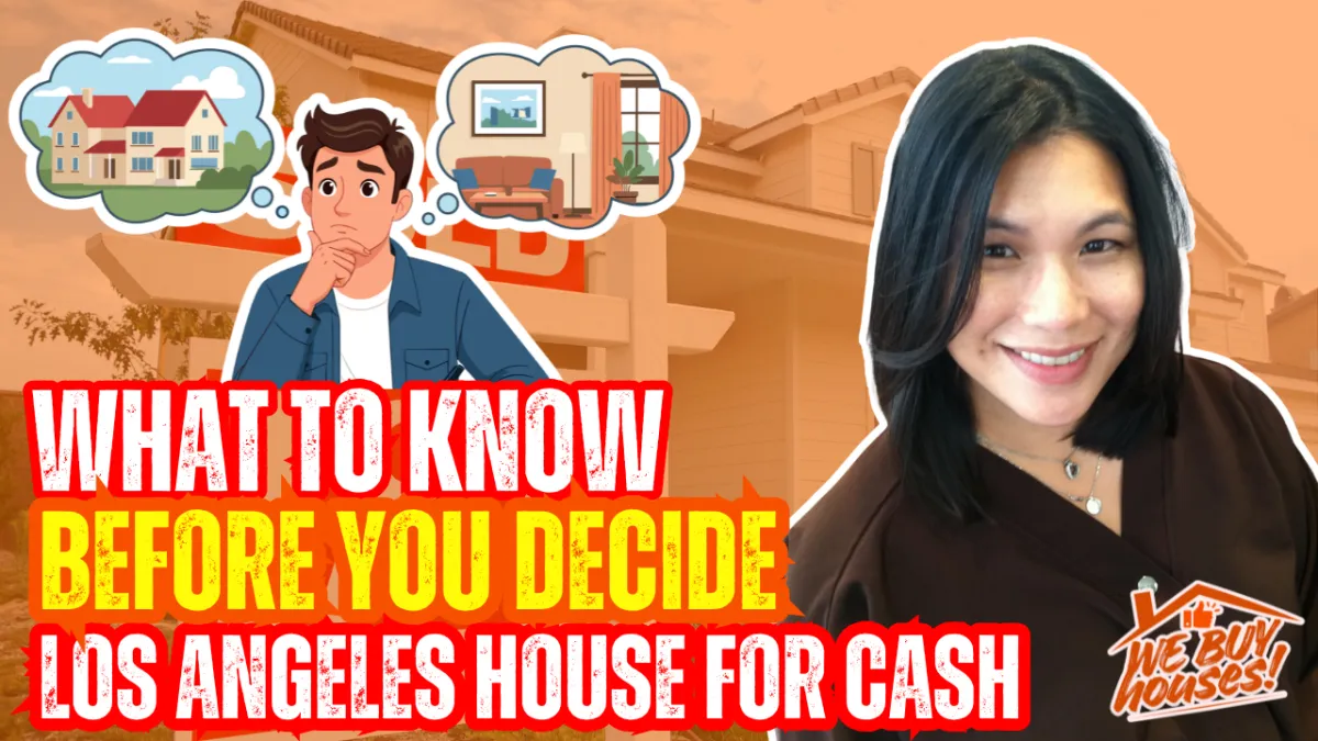 Thumbnail featuring Tricia Watts and her son Joshua on the left, with a split image of a distressed house on the right and overlay text that reads “Sell Fast, Avoid Foreclosure.”