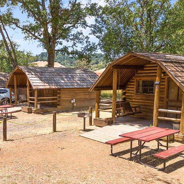 Premium bathhouse and lounge chairs at Possum Kingdom RV Resort