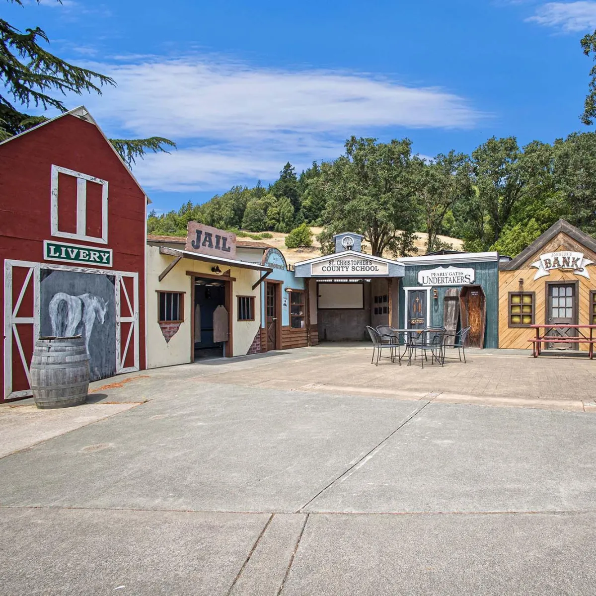 Aerial view of Possum Kingdom RV Resort showing RV sites along Possum Kingdom Lake