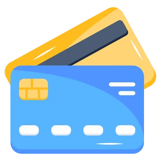 Credit card icon representing secure online payments, subscription plans, course enrollment, and tuition fee transactions.