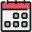Calendar date icon representing scheduling, appointments, events, deadlines, and important dates.