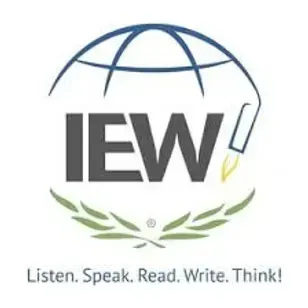 Institute for Excellence in Writing (IEW) logo representing reading, writing, listening, speaking, and critical thinking skills.