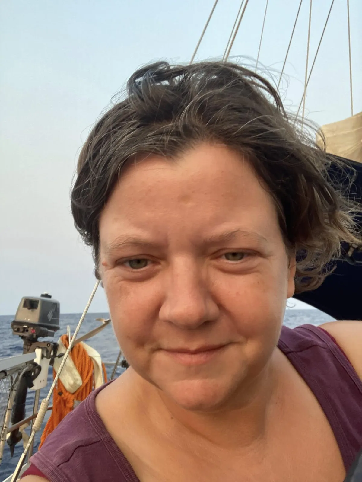 Louise Lambert on her boat