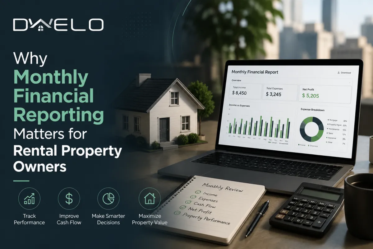 Monthly financial reporting helping rental property owners track income, expenses, and cash flow