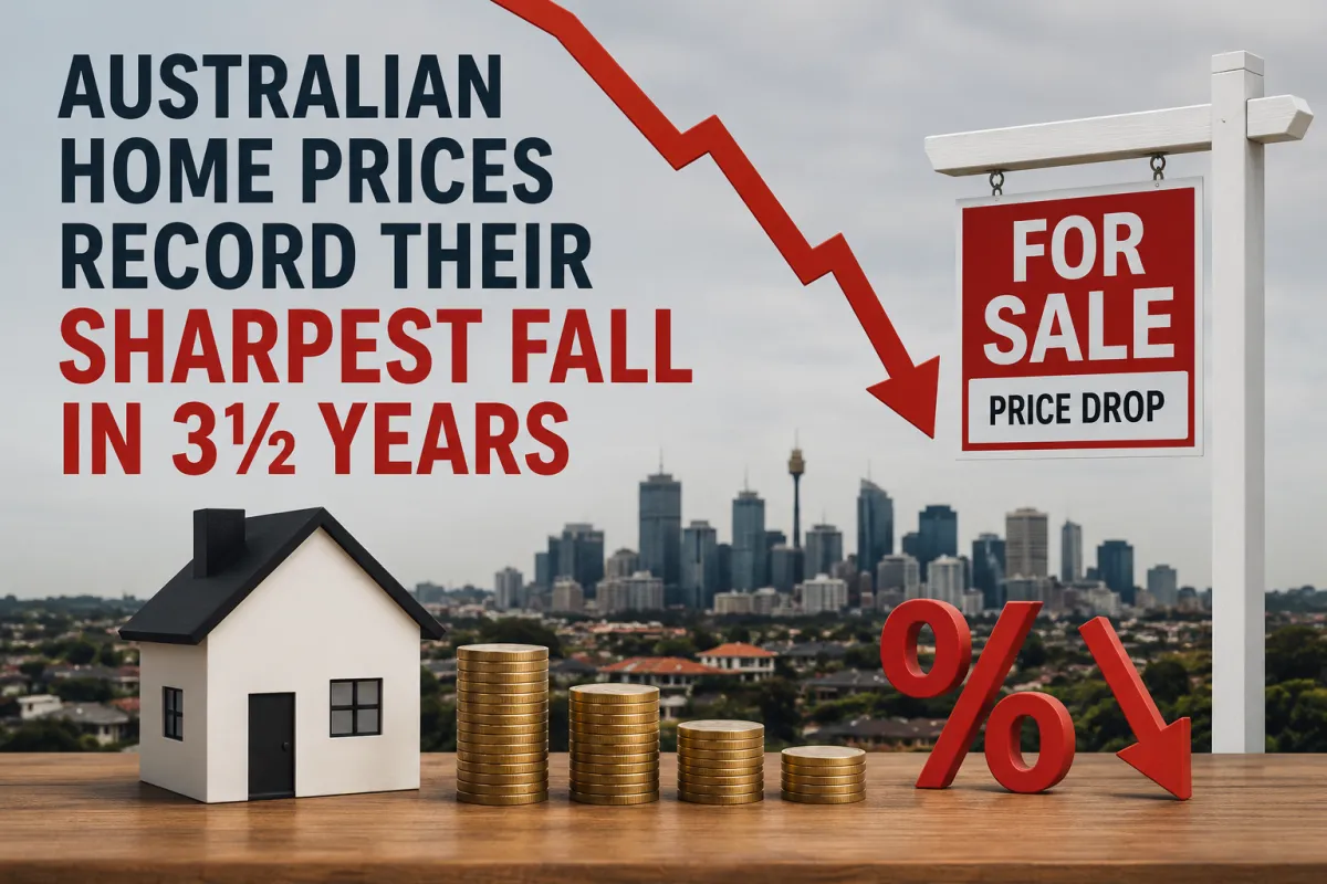 Australian Home Prices Record Their Sharpest Fall in 3½ Years
