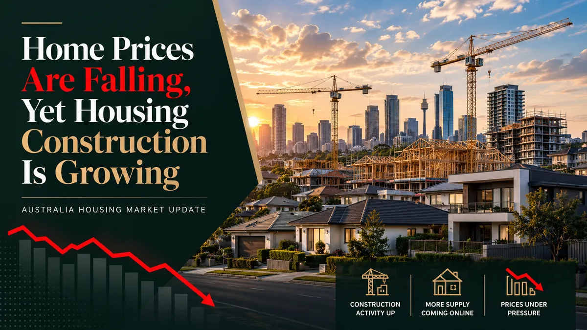 Australian Home Prices Fall as Housing Construction Grows 5.8%