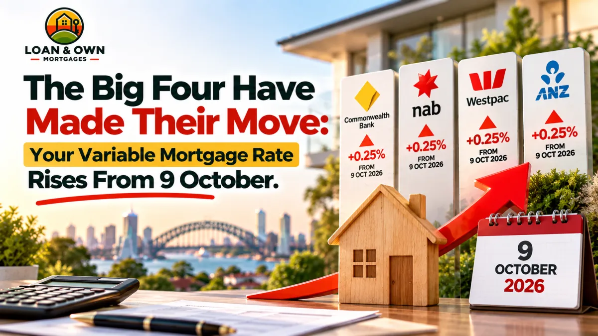 Big Four Banks Pass on Full RBA Rate Hike: Variable Mortgage Rates Rise From 9 October