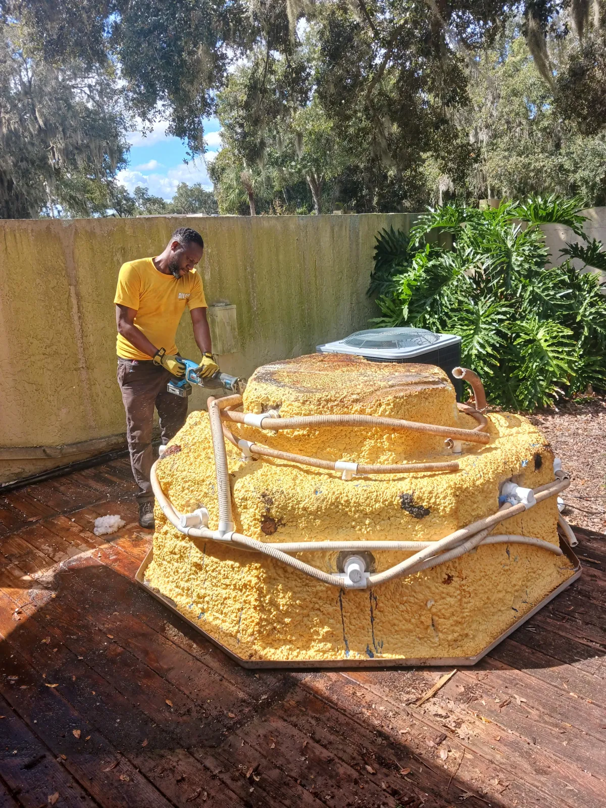 Hot tub spa removal