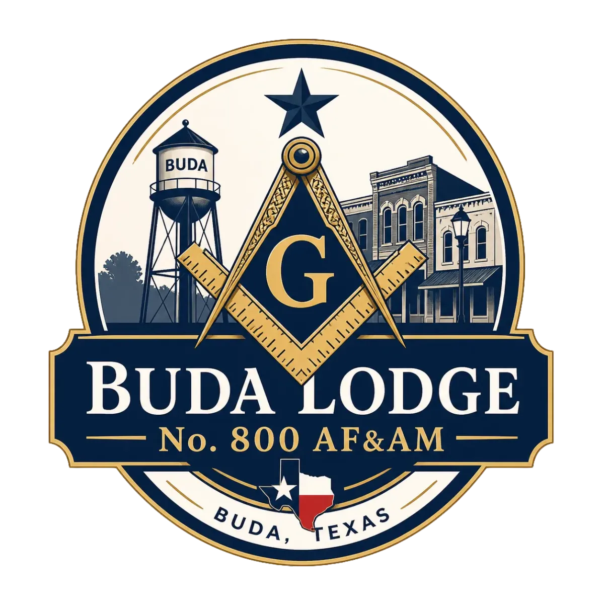 Square and Compasses Emblem - Buda Masonic Lodge No. 800