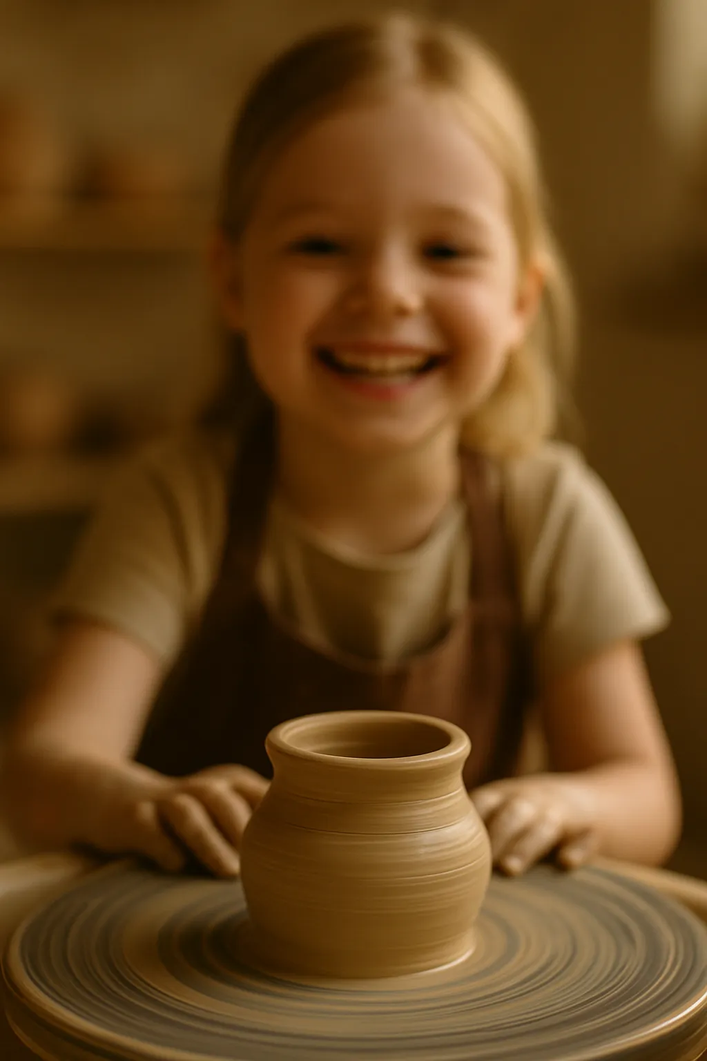 a person making a pot on a potter's wheel