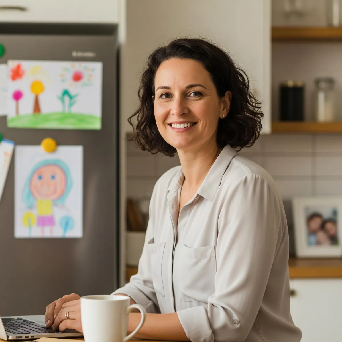 image of a confident person who is organized and successfully manages the demands of home, work, and relationships