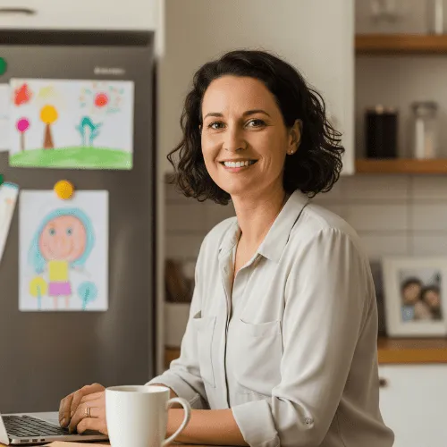 image of a confident person who is organized and successfully manages the demands of home, work, and relationships