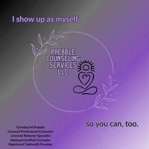 Prebble Counseling Services LLC Logo: I show up as myself so you can too