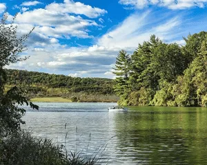 Foster Joseph Sayers Dam lake at Bald Eagle State Park, Pennsylvania, location for weekly therapeutic fly-fishing EMDR sessions.